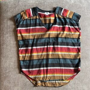 Old Navy Multicolor Striped V-Neck Top